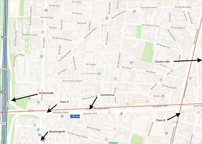 Ecrin Large Parking 2 Bedrooms Fiber Close To Tram דירה